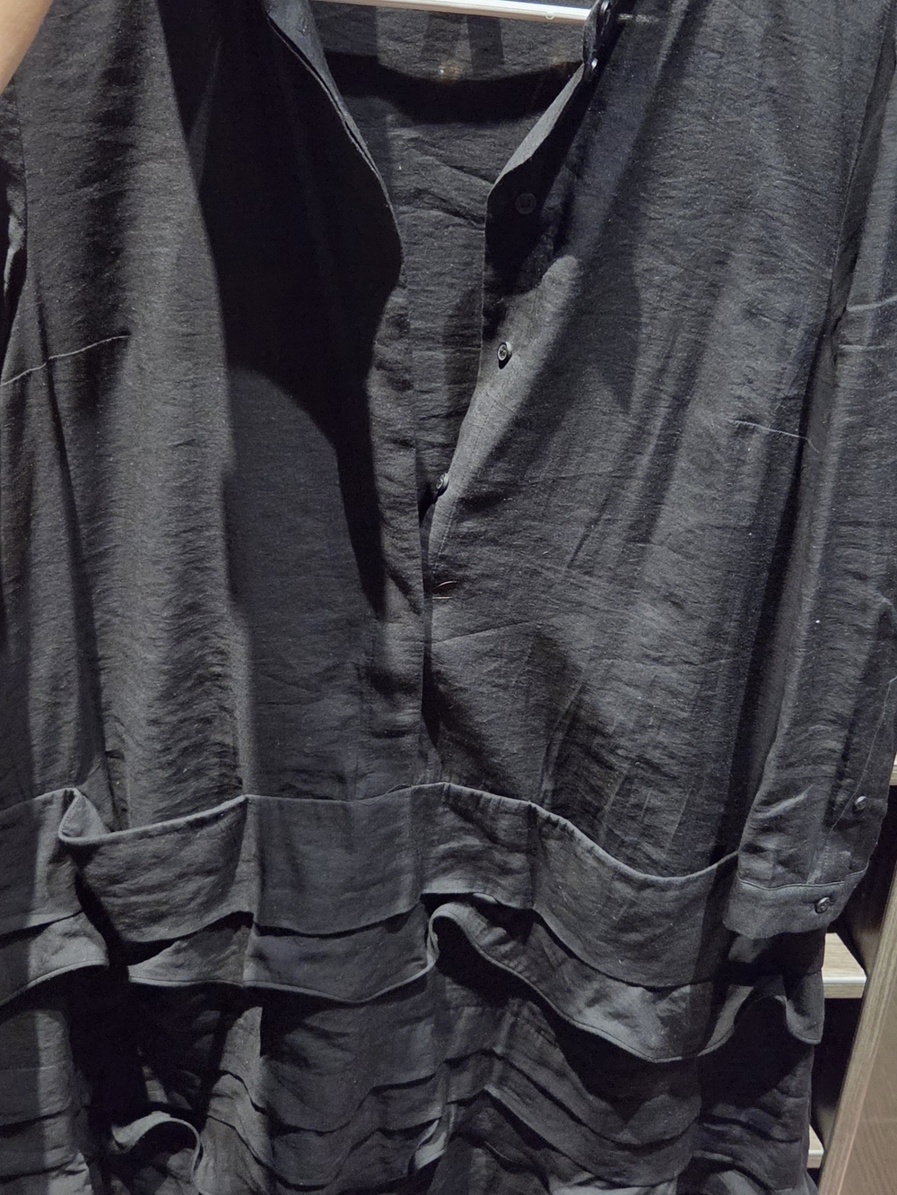 COS Black Lightweight Button-Front Dress